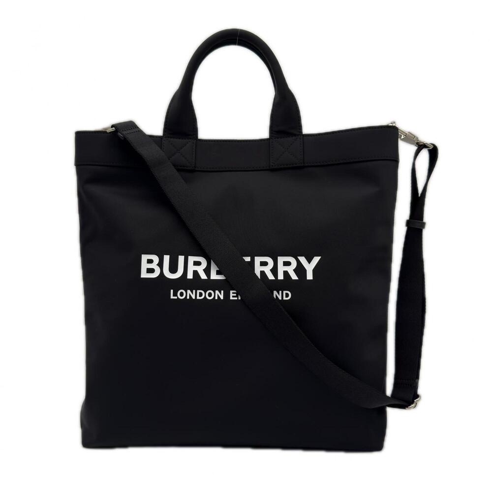 BURBERRY Nylon Artier Tote Bag 8026233 Black White Men's